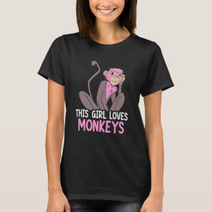 This Girl Loves Monkeys Saying Monkey Animal T-Shirt