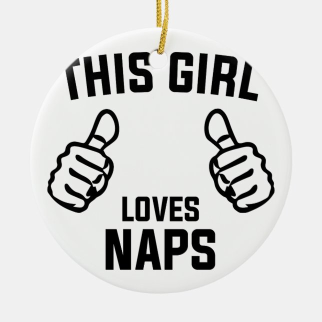 This Girl Loves Naps Ceramic Tree Decoration (Front)