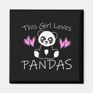 This Girl Loves Pandas Funny Panda Lover Quote Cut Magnet