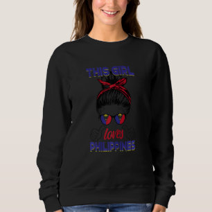 This Girl Loves Philippines Cute Filipino Girl Sweatshirt
