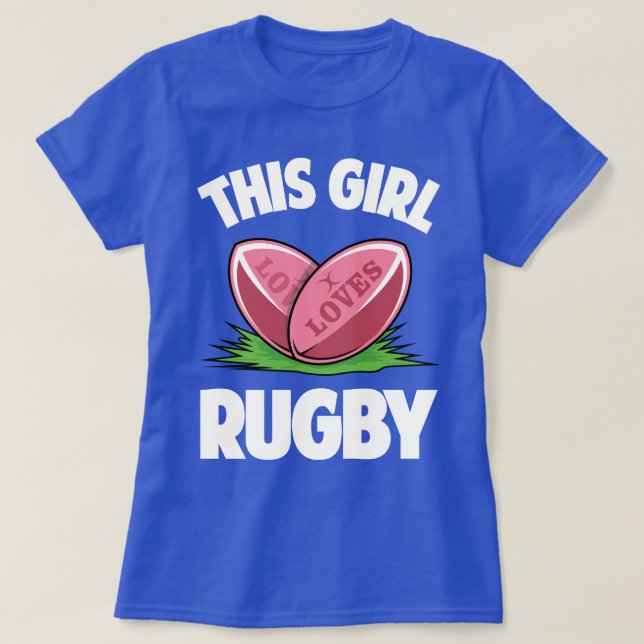 This Girl Loves Rugby Slogan Sport Humor funny T T-Shirt (Design Front)