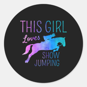 This Girl Loves Show Jumping Horse Lover Horseback Classic Round Sticker