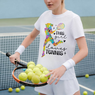 This Girl Loves Tennis Colourful Player Shirt