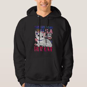 This Girl Loves Usa And Her Cat 4th Of July Hoodie