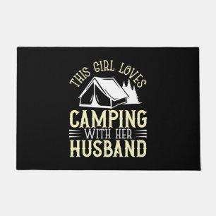 This girl oves camping with husband doormat