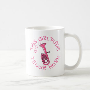 This Girl Plays Tenor Horn, Female Brass Musician Coffee Mug
