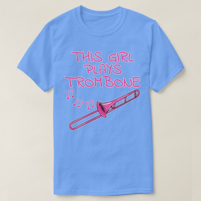 This Girl Plays Trombone Female Trombonist Brass M T-Shirt (Design Front)