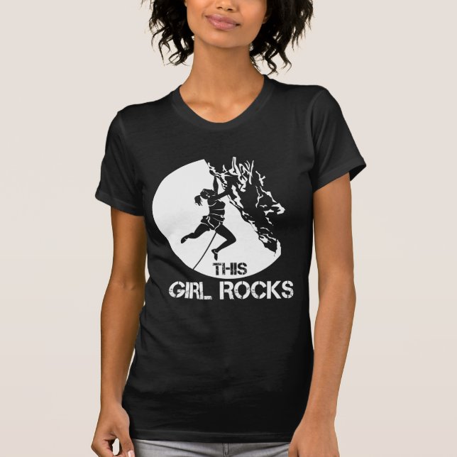 This Girl Rocks Climbing Boulder Carabiner Climber T-Shirt (Front)