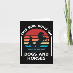 This Girl Runs On Dogs And Horses Riding Retro Vin Card