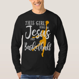 This Girl Runs On Jesus And Basketball Christian G T-Shirt