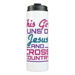This Girl Runs on Jesus and Cross Country Thermal Tumbler