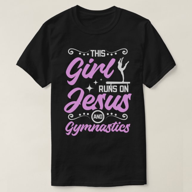This girl runs on jesus and gymnastics T-Shirt (Design Front)