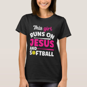 This Girl Runs On Jesus And Softll Christian Athle T-Shirt