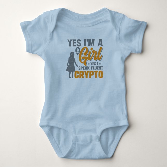 This Girl Speaks Fluent Crypto Baby Bodysuit (Front)