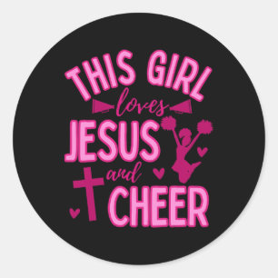 This Girl Who Loves Jesus And Cheer Christian Chee Classic Round Sticker