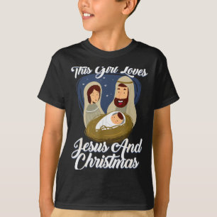 This Girls Love Jesus And Christmas Christmas  T-Shirt