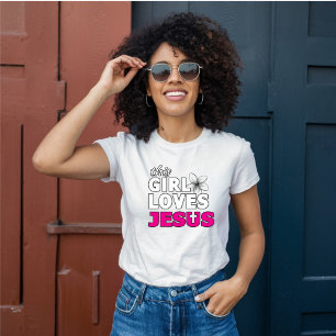 This Girls Loves Jesus - Pink Floral T-Shirt