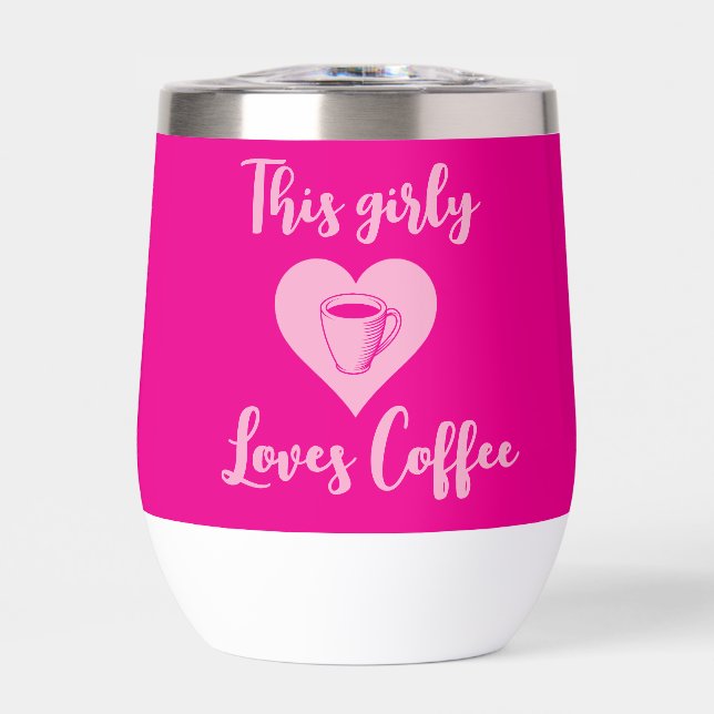 This girly loves coffee flask (Front)