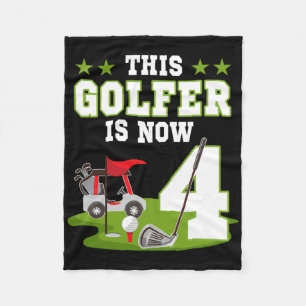 This Golfer Is Now 4 Year Old Birthday 4rd Golf Pa Fleece Blanket