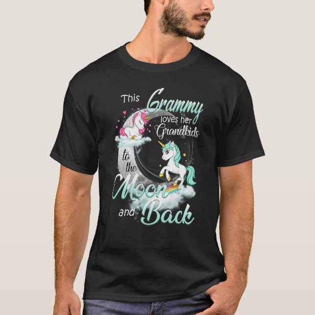 This Grammy Loves Her Grandkids To The Moon And Ba T-Shirt (Front)