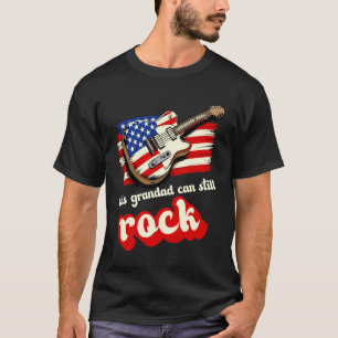 This Grandad Can Still Rock USA Flag Guitar Music  T-Shirt