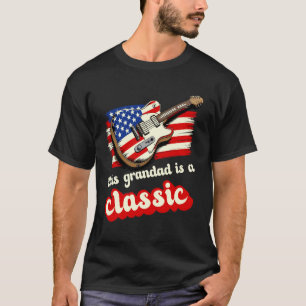 This Grandad Is A Classic USA Flag Guitar Music Fa T-Shirt