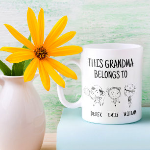 This Grandma Belongs To 3   Funny Gift Mug