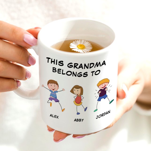This Grandma Belongs To 3 Kids Names Funny Coffee Mug (Creator Uploaded)