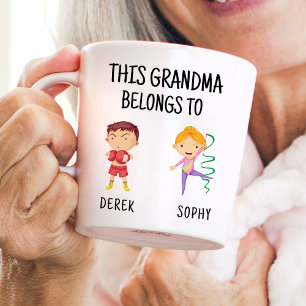 This Grandma Belongs To Kids Names Fun Sports Coffee Mug