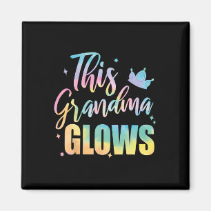 This Grandma Glows Colourful 80s 90s Happy Mothers Magnet