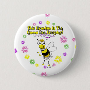 This Grandma Is The Queen Bee Everyday Bee Flowers 6 Cm Round Badge