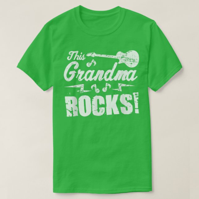This Grandma Rocks T   Guitar Rock n Roll Funny Te T-Shirt (Design Front)