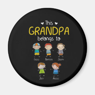 This Grandpa Belongs To Cute Family Personalised Magnet