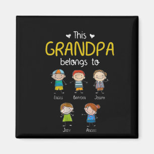 This Grandpa Belongs To Cute Family Personalized Magnet
