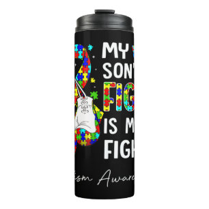 This great graphic father, mum and child fist quot thermal tumbler