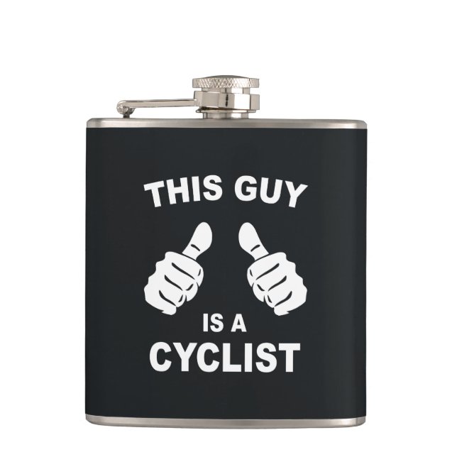 This Guy Is A Cyclist Hip Flask (Front)