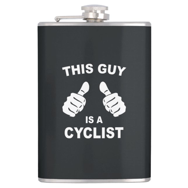 This Guy Is A Cyclist Hip Flask (Front)