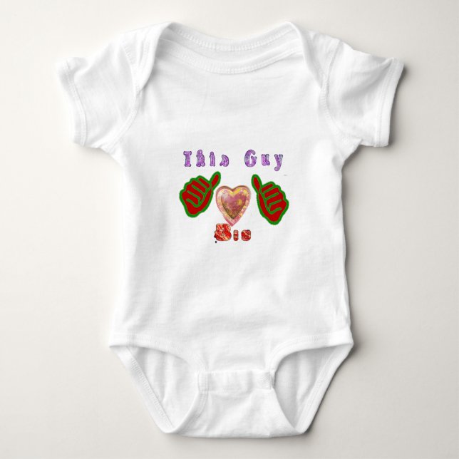 This Guy Loves Big Gift Art Print Baby Bodysuit (Front)
