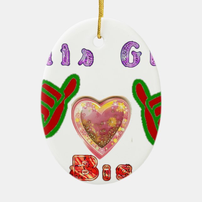 This Guy Loves Big Gift Art Print Ceramic Tree Decoration (Front)