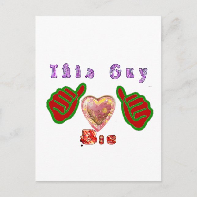 This Guy Loves Big Gift Art Print Postcard (Front)