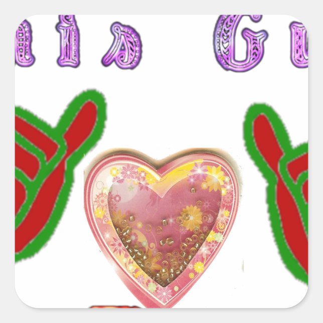 This Guy Loves Big Gift Art Print Square Sticker (Front)
