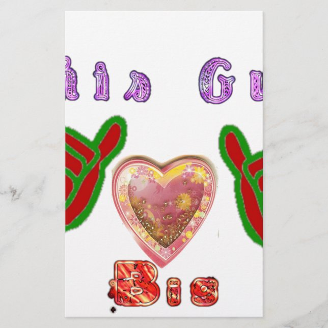 This Guy Loves Big Gift Art Print Stationery (Front)