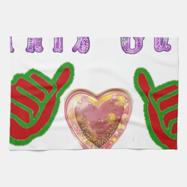 This Guy Loves Big Gift Art Print Tea Towel (Horizontal)