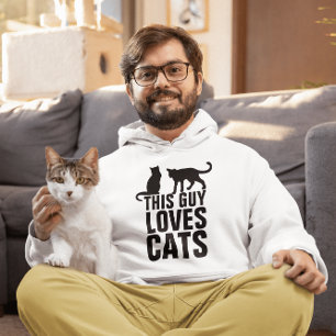 THIS GUY LOVES CATS Men's Cat HOODIE T-Shirts