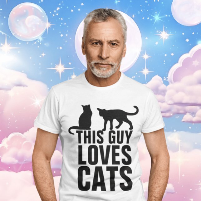 THIS GUY LOVES CATS Men's Cat T-Shirts (Creator Uploaded)