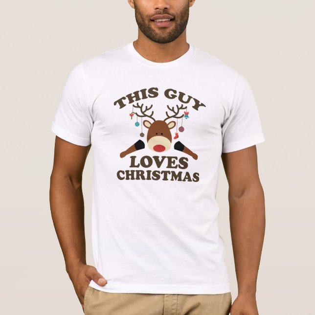 This Guy Loves Christmas T-Shirt (Front)