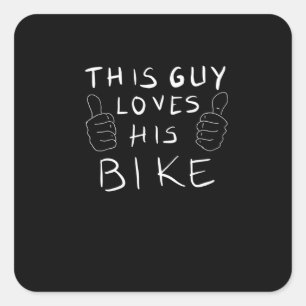 This guy loves his bike square sticker
