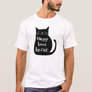 This guy loves his cat Funny Cat t-shirt for him