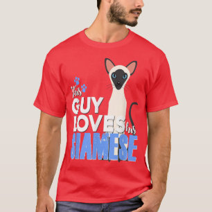 This Guy Loves His Siamese Cat  Kitty Pet Dad  T-Shirt