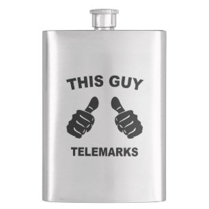 This Guy Telemarks Hip Flask